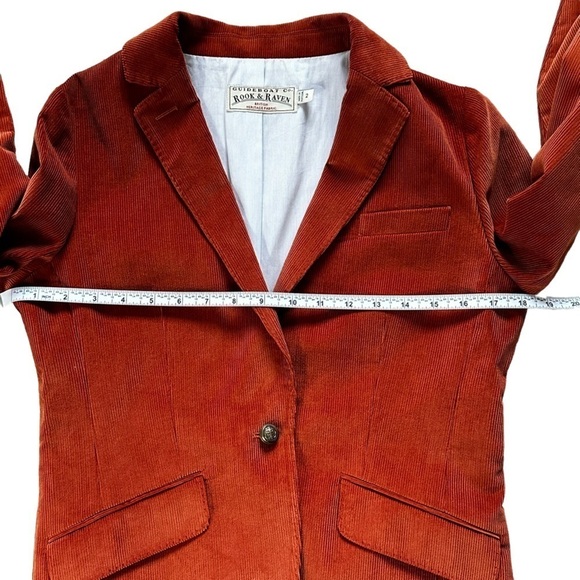 NEW Guideboat Co. Rook & Raven Corduroy Blazer Jacket Pumpkin Orange Size 2 - Picture 7 of 12